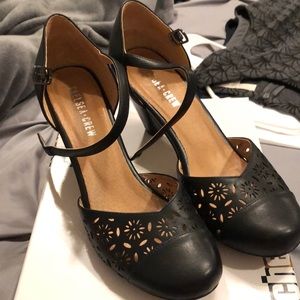 Black heels with ankle strap, size 40/9